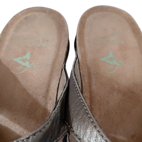 Dansko Janie Sandals Metallic Bronze Comfort Mule Sandal Size 9 - Picture 4 of 11